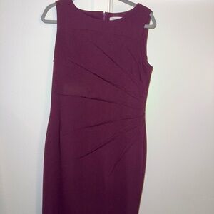 Calvin Klein Sleeveless Sheath Dress in Plum